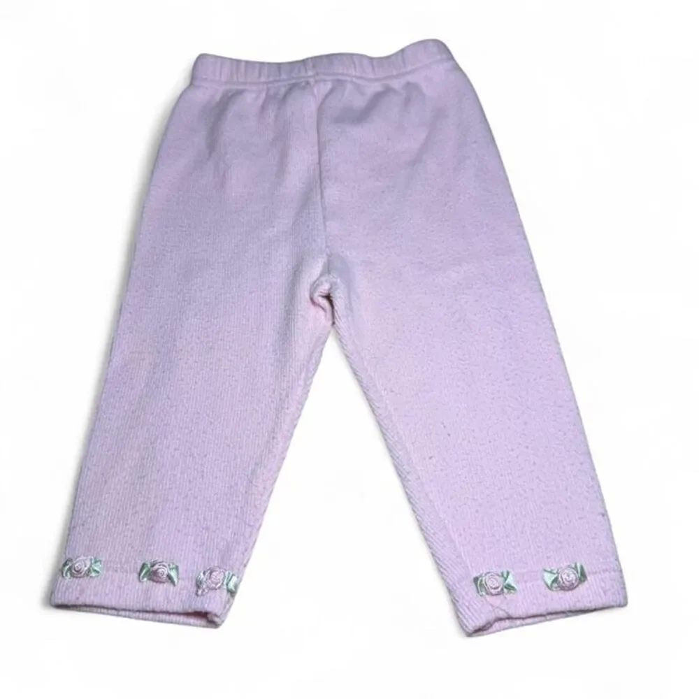 Y2K Kids Play Pink Floral Pant & Shirt Set 12M Two Piece Coordinated Cottagecore
